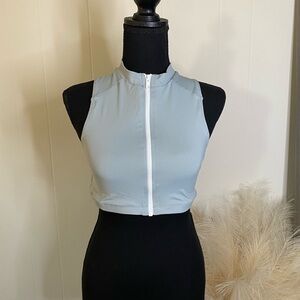 Skims Sporty Zipper Swim Mock Neck Top